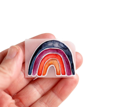 Preview: Bügelbild MINI Regenbogen bunt - 2er Set | Halfbird